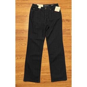 New Croft & Barrow Secretly Slimming Straight Mid Rise Pants Women's Size 8 Blue